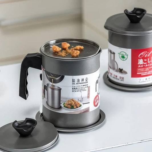Oil Filter Pot / Carbon Steel oilcan with Stainless Steel  Storage Jug