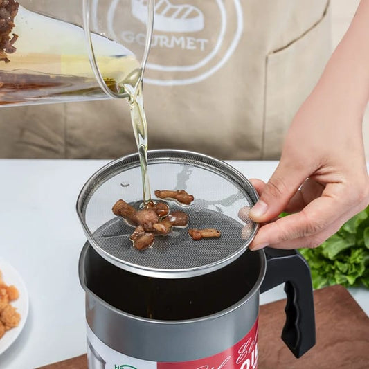 Oil Filter Pot / Carbon Steel oilcan with Stainless Steel  Storage Jug