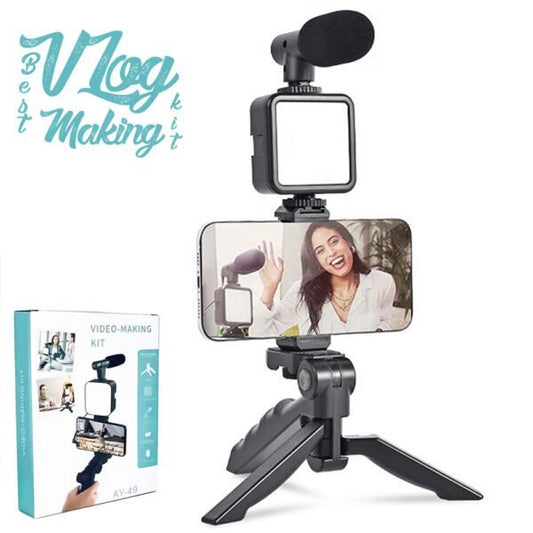 Ay-49 Vlogger Video Making Kits /Mini Tripod Mobile Holder