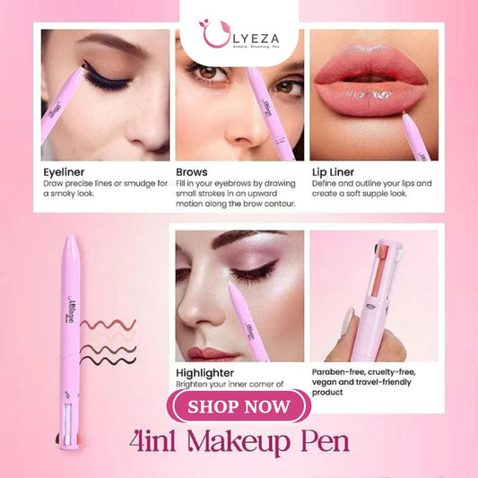 4 In 1 MakeUp Pen Eye-Liner Lip-Liner Brow-Liner-Highlighter