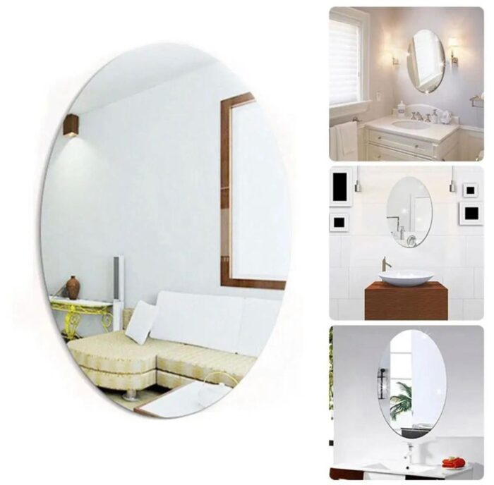 Oval Shape Flexible Self Adhesive Non-Glass Mirror Sticker