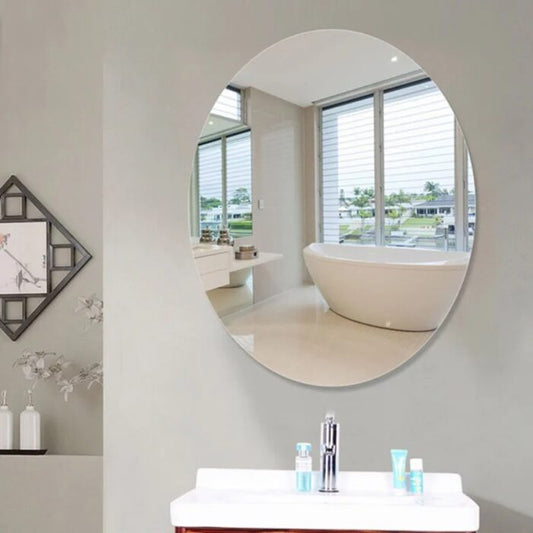 Oval Shape Flexible Self Adhesive Non-Glass Mirror Sticker